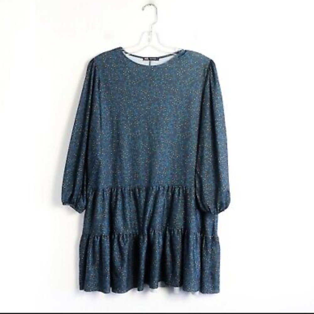 Zara long sleeve ruffle mini dress